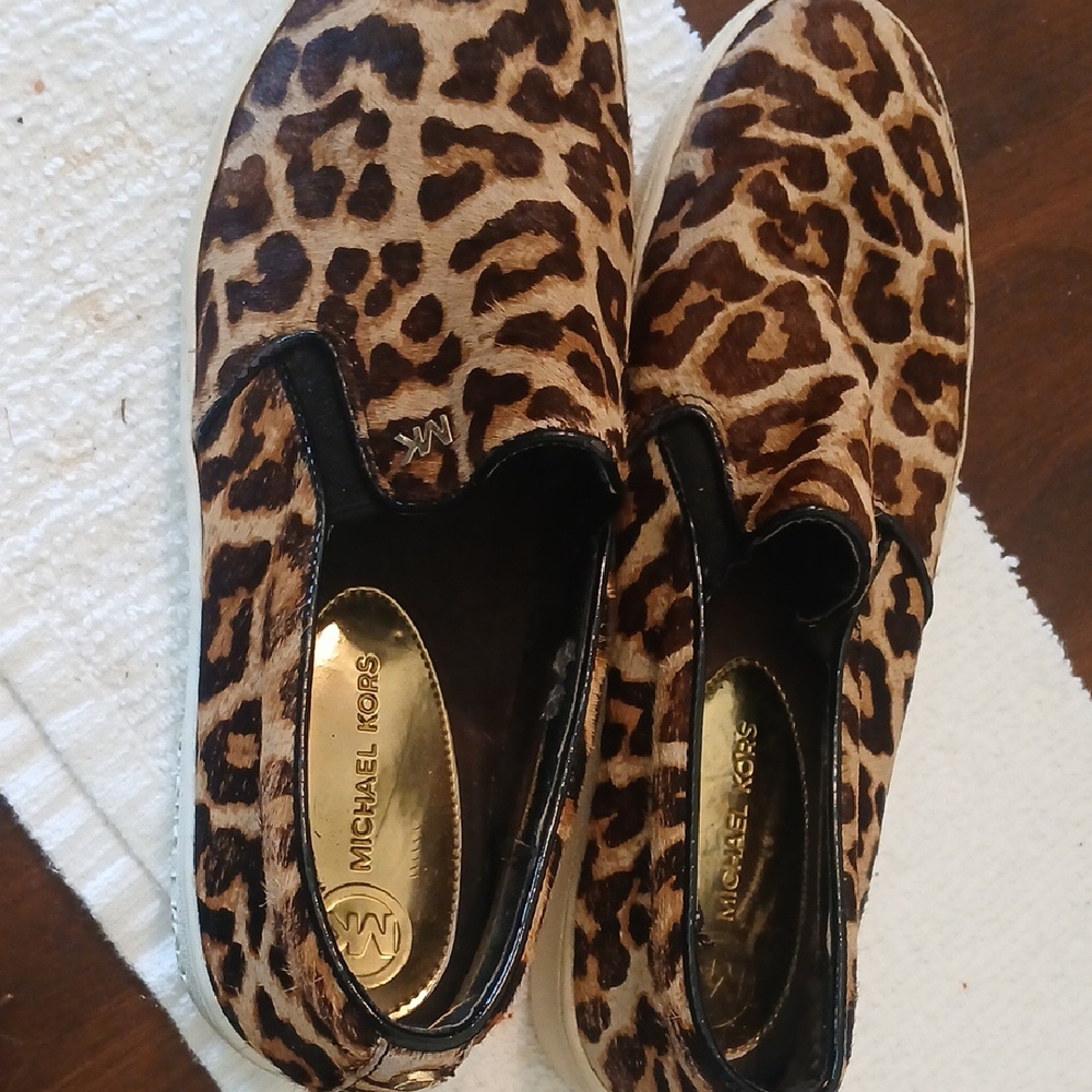 Michael Kors Womens Leopard Print Sneakers